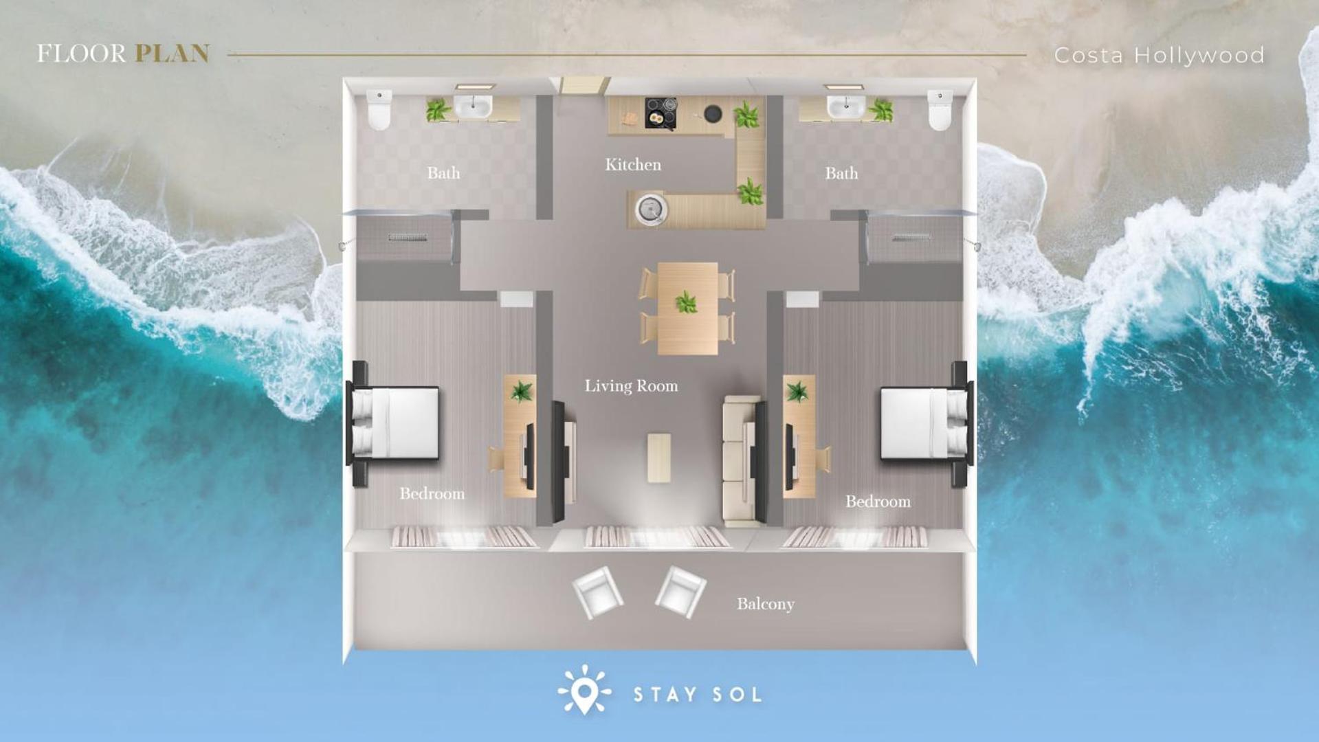 Apartment With Bay View Balcony - Pool - Up To 6 - Gym Голливуд Экстерьер фото